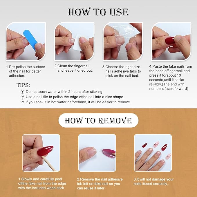 Handmade Press On Nails, Medium Almond Fake Nails with 3D Flowers & Metal Charms, Reusable Full Cover Acrylic Nails,Luxury Orange-Yellow Gradient French Tips for Women.(10PCS)