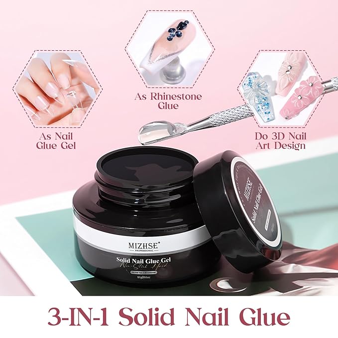 MIZHSE Gel Nail Kit, Solid Nail Glue Gels with 240Pcs Almond Medium Nails Tips Soft Gel Half Matte, Portable U V LED Nails Lamp Gels Extension Kit for Salon Art Home DIY Manicure