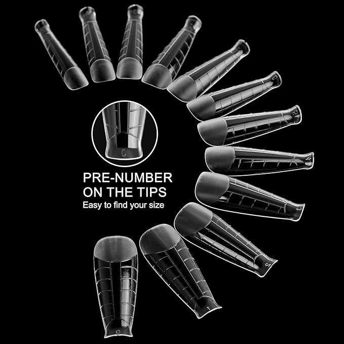 120Pcs Dual T-Shape Extension Poly Nail Forms, Full Cover Reusable Molds 12 Sizes for Solid Gel Glue Art Design Salon & DIY