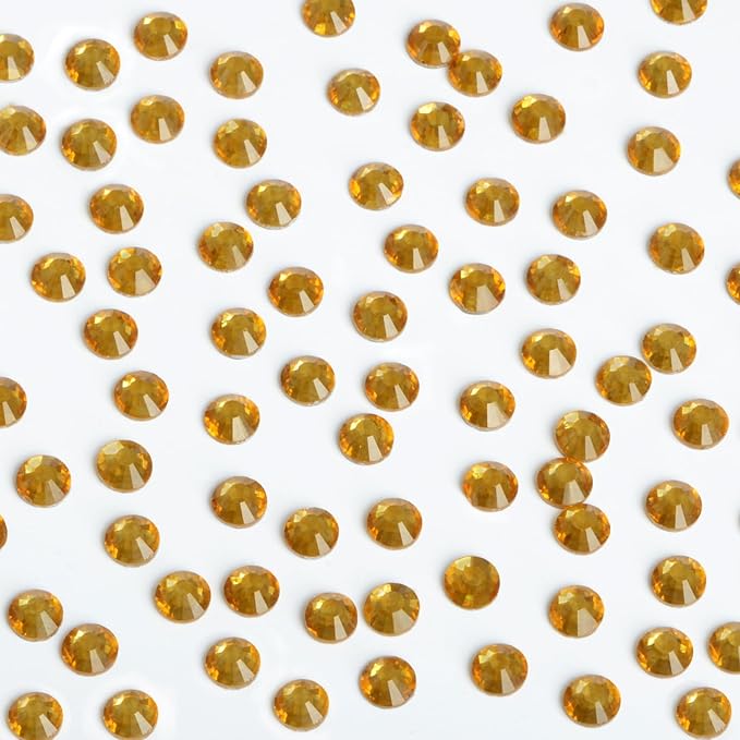 Bymitel Hotfix Crystal Rhinestones Round Gems Iron on DIY Jewelry Making Flat Back for Crafts,Topaz, 2.4mm(SS8/2880pcs)