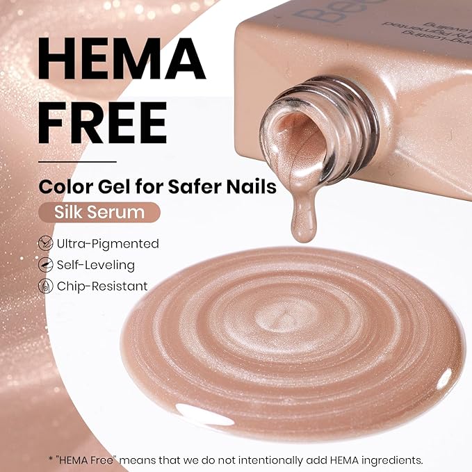 Beetles Silk Serum Nude Cat Eye Gel Nail Polish - 15ML Nude Gel Polish Cat Eye Base Color Glitter Magnetic Translucent Glassy Effect Soak Off UV French Nail Art DIY Manicure Gift for Women