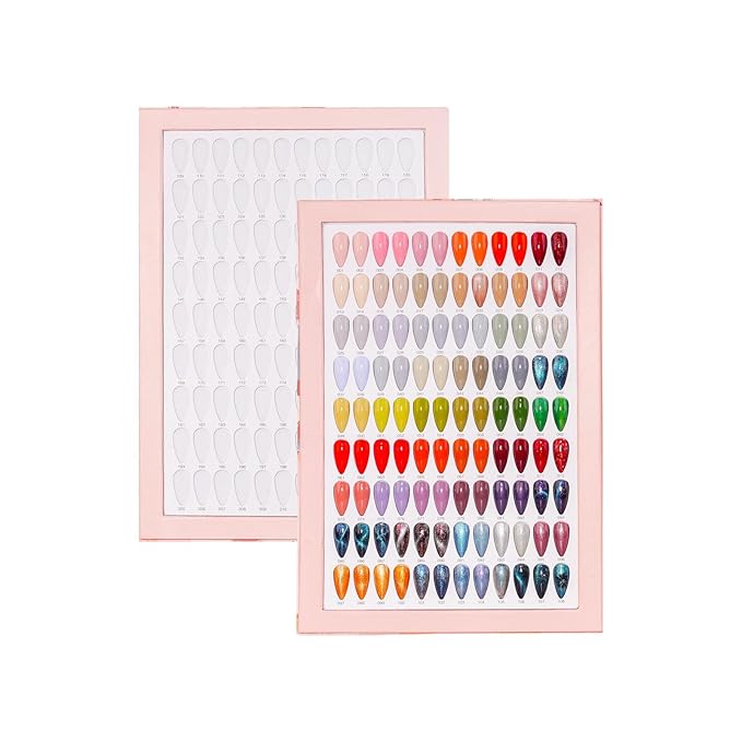 Acycoin2A 216 Nail Color book with 240 nail tips and nail polish gel color number lable (B)