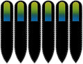 Mont Bleu Rainbow Crystal Nail File in Black Pouch - Small/Purse Size - Czech Tempered Glass - Handmade in Bohemia (Czech Republic)