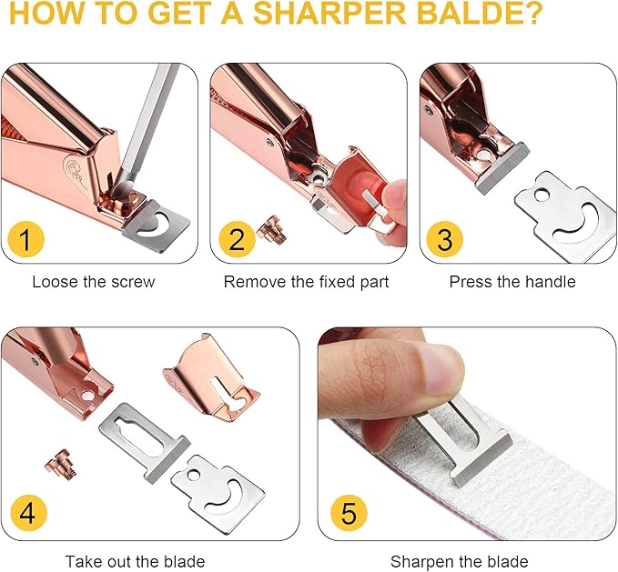 Mudder Acrylic Nail Clippers Kit False Nails Tips Cutter Professional Cuticle Trimmer Nipper Cutter Pusher Remover Stainless Steel Manicure Pedicure Art Tools Set Salon Home(Rose Gold)