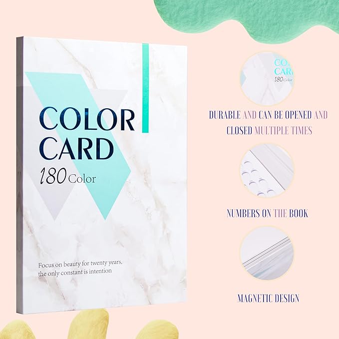 Acycoin2A 180 Nail Color Display Book Chart with 240 Nail Tips (A Style)