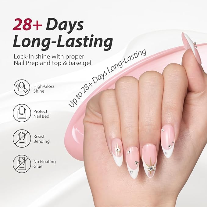Makartt Jelly Pink Nude Red Gel Nail Polish Set 15ml One N'Done 6 Colors Sheer Gel Polish Kit Soak Off High-Gloss Salon-Grade UV Nail Art Manicure DIY Salon Home - Warm Rose