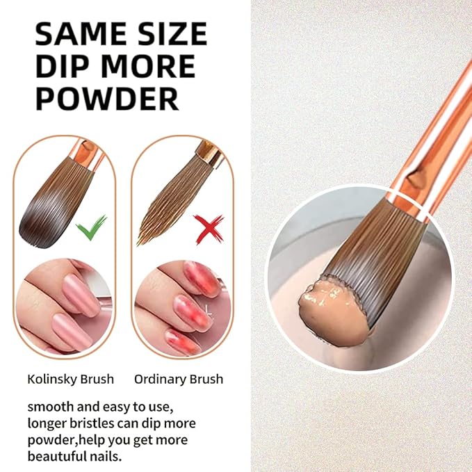 100% Pure Kolinsky Acrylic Nail Brush Size 4 for Acrylic Application - Acrylic Powder Brush for Nail Art Professional Salon Quality Acrylic Powder Brush for Nail Art Extension (Rose Gold Wood)