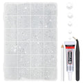 Transparent Resin Rhinestones w B7000 Jewelry Glue for Bedazzling Crafting 2-6mm Clear Flatback Jelly Stones Diamonds Gems Bedazzler Kit Charms for Nails Face Eyes Makeup Tumblers Crafts Shoes