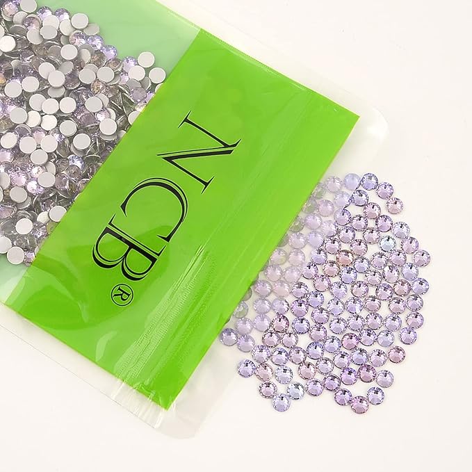 NCB Nancybeads 3000pcs Flatback Round Glass Nail Art Rhinestones Crystal for DIY Making Accessories Shoes, Clothes, Face Art, Bags, Manicure (Lt. Rose Aqua, SS4 3000pcs)