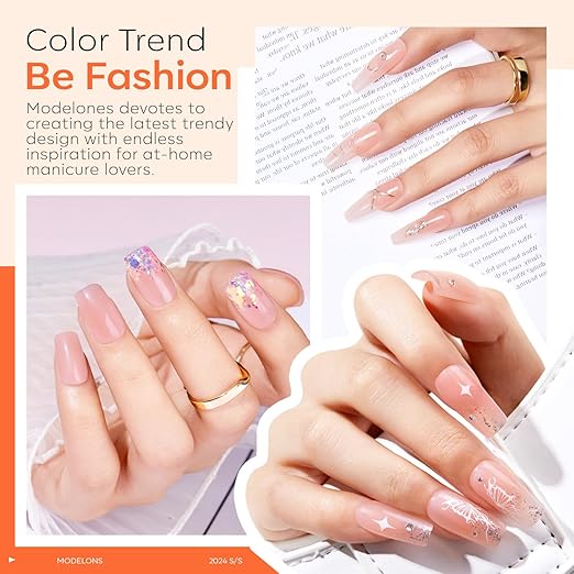 modelones 9 in One Nail Builder Glue Gel for Nails Set for Nails Thickening, Adhesive Bond for Nail Tips, Long Lasting Curing Needed