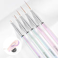 Beetles Nail Art Brushes, 5pcs Nail Art Liner Brushes Set Painting Liner Nail Dotting Tool for Long Lines, Details, Fine Drawing Sizes 7/11/15/20/25mm Gift for Women