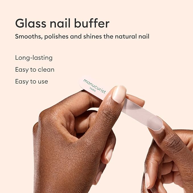Manucurist Glass Nail Accessory Trio – Exclusive Tube Set with a Glass Nail File, Buffer, and Cuticle Pusher – Nail Care Accessories - Manicure Tools Set - Nail Tools - Valentines Day Gifts for Women