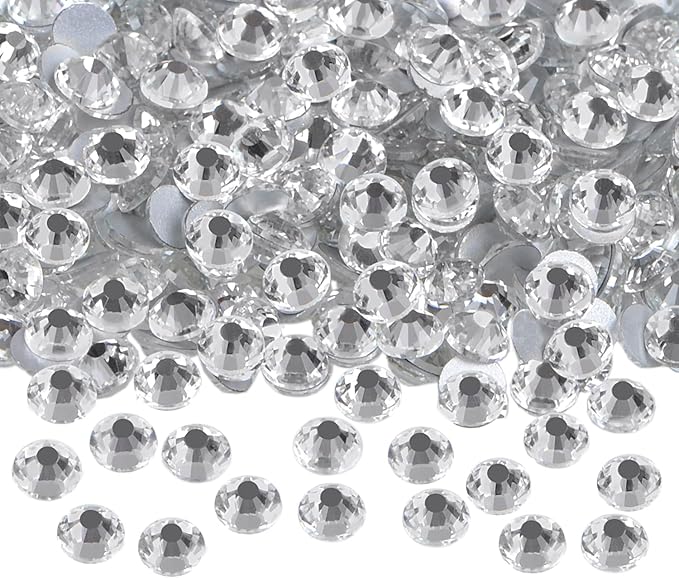 2880PCS Art Nail Rhinestones Non Hotfix Glue Fix Round Crystals Glass Flatback for DIY Jewelry Making with one Picking Pen (ss10 2880pcs, Clear Crystal)