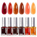 Beetles Valentines Nail Polish Set - Golden Harvest 6 Colors Quick Drying Long-Lasting Burgundy Red Brown Jelly Glitter Valentines Nail Polish for DIY At-Home Manicure Valentines Gift for Women