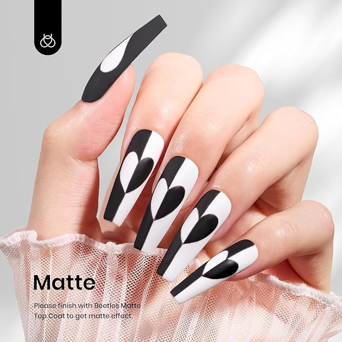 Beetles White Gel Polish Set - 2Pcs 15ML White Color Gel Polish Soak Off UV Light Cure for French Nail Manicure Salon DIY Gift for Women
