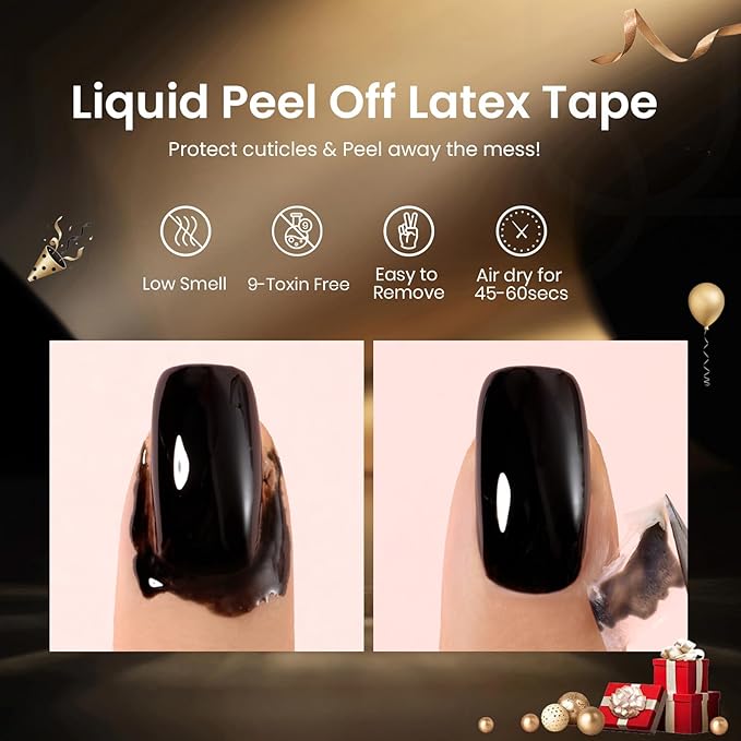 Beetles Nail Stamp Gel 16Pcs French Tip Nail Stamp Kit with 8 Colors Stamper Gel Polish, 5 Nail Stamping Templates, Scrapers, Liquid Latex & Short Silicone Stamper Gift for Women