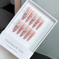 10Pcs(1Pack) Handmade Press On Nails 3D Flower Nails Cute Catoon Joey Nails for Women Party Holiday Daily Wear Size M