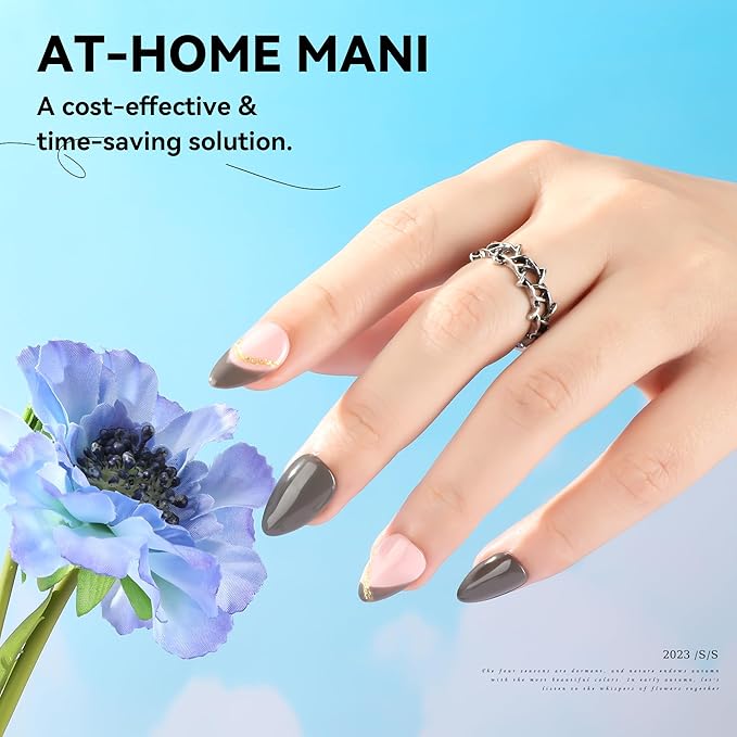 UNA GELLA Short Almond Nail Tips Pre-shape Short Almond Gel Nail Tips 216pcs Press on Nails 12 Sizes Soft Gel Acrylic Clear Fake Full Cover for Nails Extension Home DIY Salon