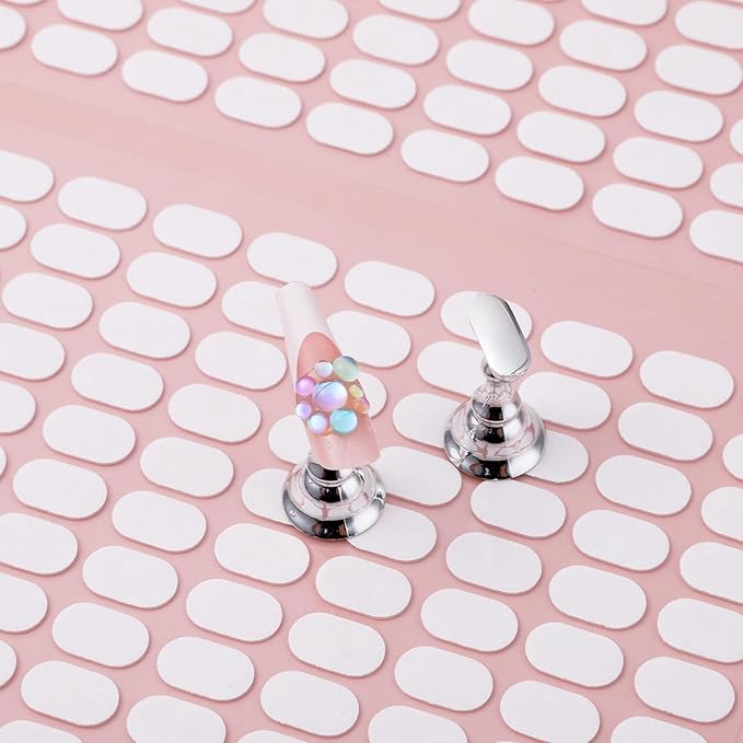 1200 Pcs False Tip Double Sided Adhesive Tapes for Nail Art Display, Clear Nails Adhesive Tabs, Press on Fingernail Stickers,Pre-Cut Strips for Nail Art Holder and Display Book