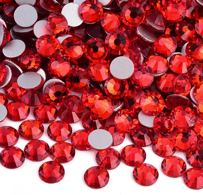 Blinginbox 288pcs Flat Back Rhinestones Round Gems for Nail Art and Craft Glue Fix,Bedazzling Decorations SS34,7.2mm,0.28inches Lt.siam