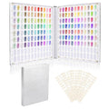 Segbeauty 216 Colors Nail Gel Book, Professional Nail Polish Display Chart with 240 False Nails Tips, Nails Sticks Color Cardboard Fingernail Art Salon Press on Fingernail Organizer Book