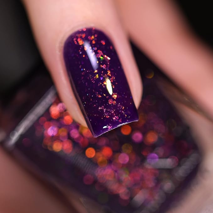 ILNP Jinx - Deep Purple Jelly Shimmer Nail Polish
