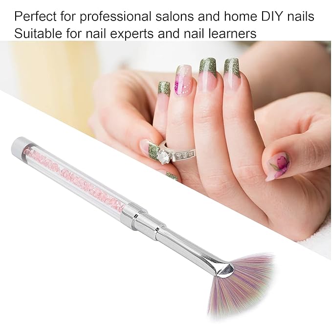 Fan-Shaped Nail Brush for Dusting, Flat Head Pen With Gradient Varnish, Art Manicure Brush With Small Head for Shaking Chalk