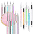 BESARME 11 Pcs Nail Art Tools, Nail Art Palette with 5 Nails Arts Sculpture Pen and 2-way Dotting Pen&Nail Brushes Nails Arts Kit for DIY Home Salon
