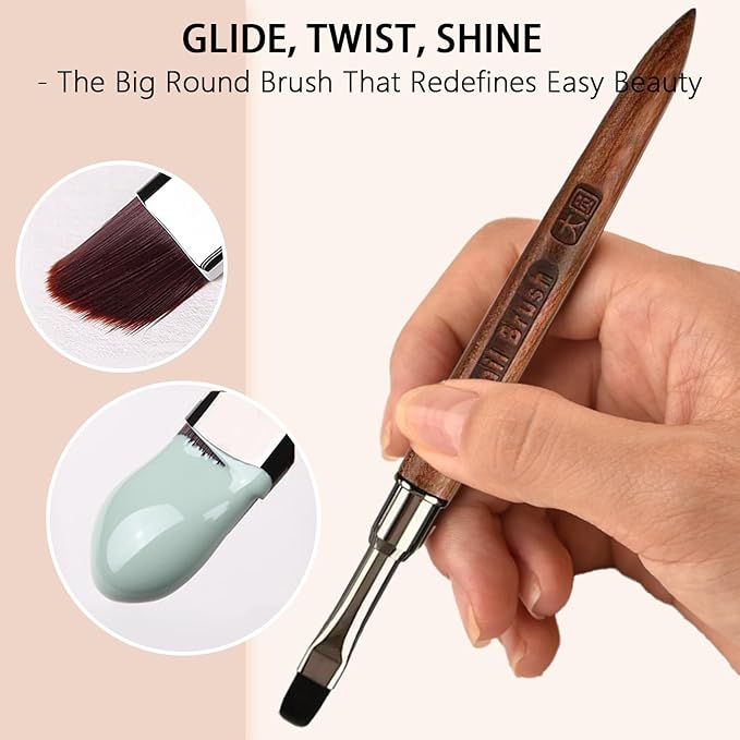 Wood Flat Nail Clean Up Brush, Cleaning Polish Mistake On The Cuticles, Acetone Manicure Brush for Builder Gel | French Tips | Salon & Home Use | Nail Artists & DIY Enthusiasts