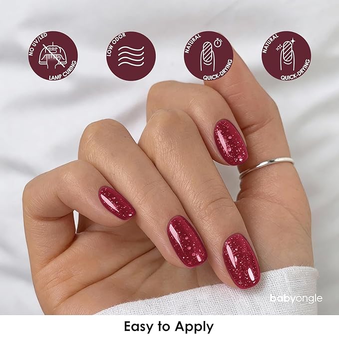 Glitter Red Nail Polish, 14 ML Quick Dry Nail Polish for Nail Art DIY Manicure at Home, Chip Resistant Nail Lacquer for Nail Art Varnish, Long Lasting, BOG130