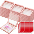 meekoo 30 Pcs Press on Nail Packaging Box with 90 Pcs Adhesive Double Sided Tape Artificial Nail Display Case Storage Container Box Acrylic Packaging Organizer for Art Home Salon(Pink)