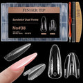 280Pcs Sandwich Nail Dual Forms for Polygel Extension Builder Gel 140 Pairs Almond Round Top and Bottom Plastic Nail Molds for Beginners Professional at Home Salon