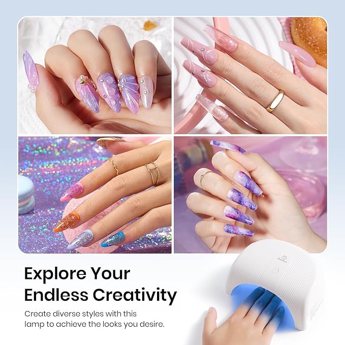 Beetles Gel Polish UV LED Nail Lamp, Fast Drying Nail Dryer Compact Manicure Light with Timer Setting Sensor Elegant Shell UV Light for Gel Nails DIY Home Gift for Her