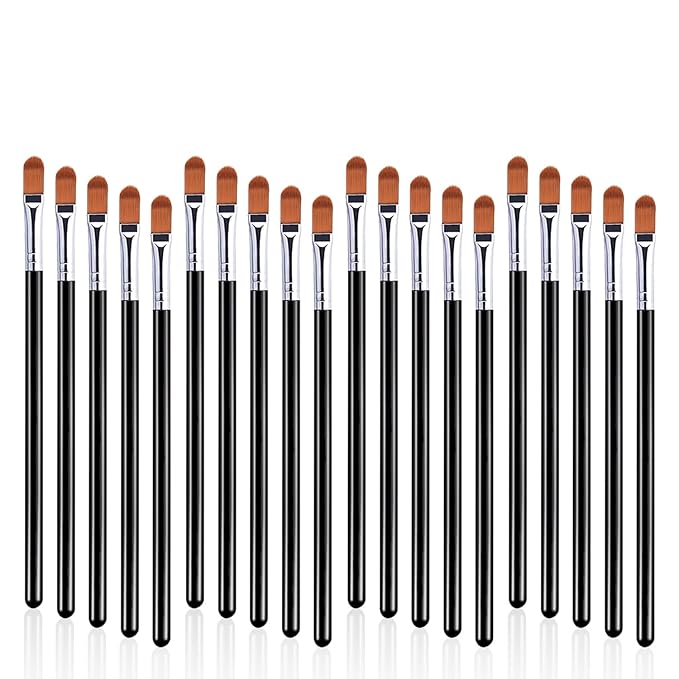 SILPECWEE 20PCS Nail Brush Set, Acrylic Nail Art Brush Ombre Brush Nail Paint Brush for Eyeshadow Eyebrows Eyeliner Makeup Nail Design Brushes Pen Manicure Tool - 132mm, Silver