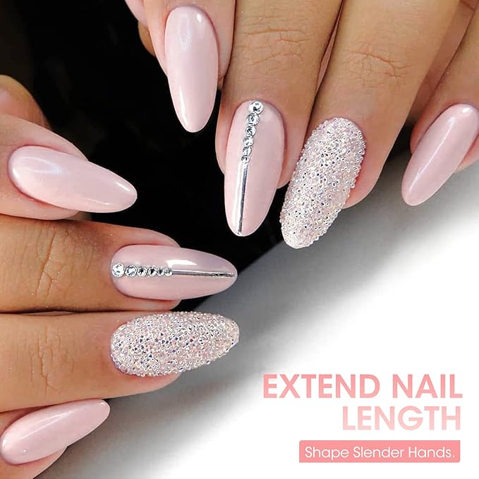 Buqikma 500PCS Short Nail Tips for Acrylic Nails - Clear False Short Artificial Tips for Manicure with Box（Pink Box with Tips）