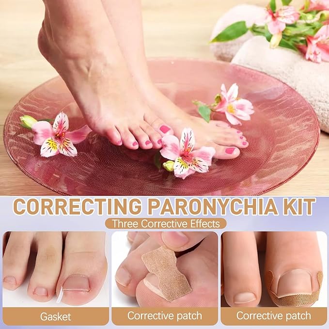 Ingrown Toenail Corrector Set with Breathable Toenail Strips, Curved Nail Corrector Patch, File and Lifter, Professional Pedicure Tools for Men and Women, Easy At-Home Toenail Care Kit