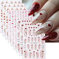 9 Sheets Valentines Nail Art Stickers Red Heart Nail Decals 3D Self Adhesive Holiday Nail Supplies Romantic Arrow & Tree Branch Design Nail Stickers for Women Pink Heart DIY Manicure Art Accessories