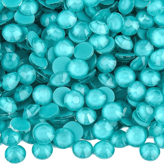 Blinginbox Flatback Rhinestones Round Gems, 1440pcs Luminous Series Glass Stones Neon Gems Non Hotfix Crystal Rhinestones for Nail Charms Crafts Clothes Tumblers,Mac. Peacock Luminous,SS16.