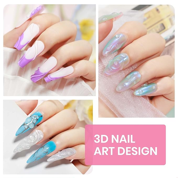 MIZHSE 5D Sculpting Gel for Nails, Clear 3D Nail Art 15g, Carving Molding Drawing Building Sculpture Gel for Design Decoration Soak Off Manicure Home DIY