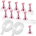 Nail Stand for Press On Nail Holder for Painting Nails Magnetic Nail Tips Practice Holder with 2 Pcs Double-sided Tape for DIY Painting (Pink B)
