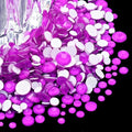Flatback Glass Rhinestones,Bedazzler Gems Non Hotfix Crystal Rhinestones for Crafts Nail Charms Clothes Tumblers,Dk.Amethyst Neon,Mixed Size,35g