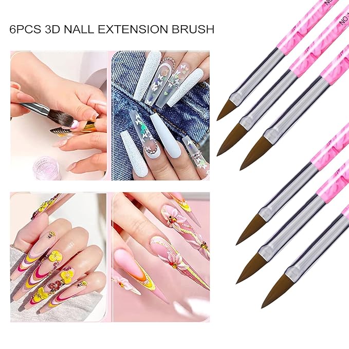 Professional Nail Art Brush Dotting Tools Kit (28pcs Pink)