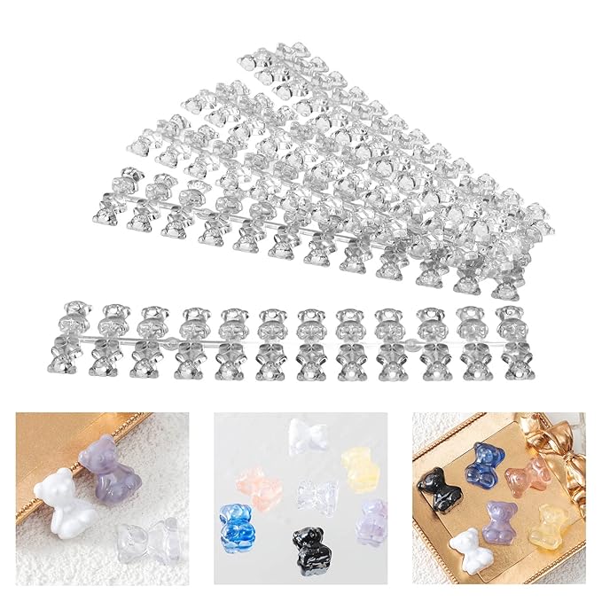 120PCS Bear Shape Nail Color Display Card Set, Nail Tips Color Chart Board for Nail Polish, Gel, Acrylic and Powder Practice, Nail Art Display for Salons, Manicurists and Home Use