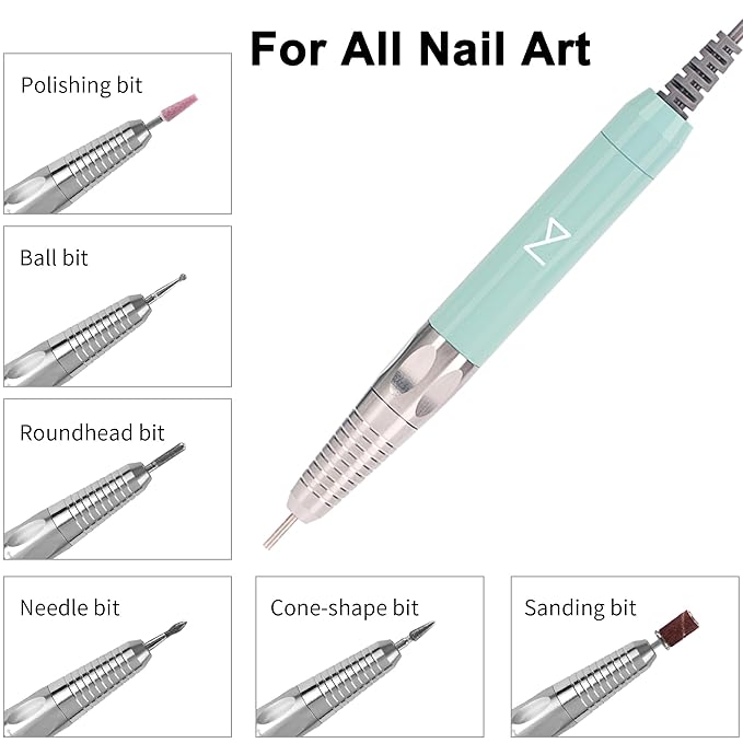 M - Max Brushless Motor Nail Drill Handpiece Only - 35K RPM | Machine Not Included | Compatible with M Brushless Nail Drill System (Handpiece - Mermaid)