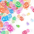 96Pcs Luminous mini Resin Animals Bulk Glow in The Dark Sea Turtles Small Plastic Miniature Ocean Animal Figures for Dollhouse, Fairy Garden Aquarium DIY Craft Decor