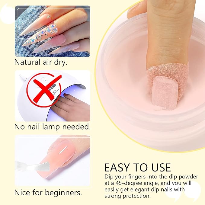 SAVILAND Nude Dip Powder - 2.1 oz Dip Powder for Natural French Nail Art, Strengthens Nails, Easy for Beginners, No Lamp Needed