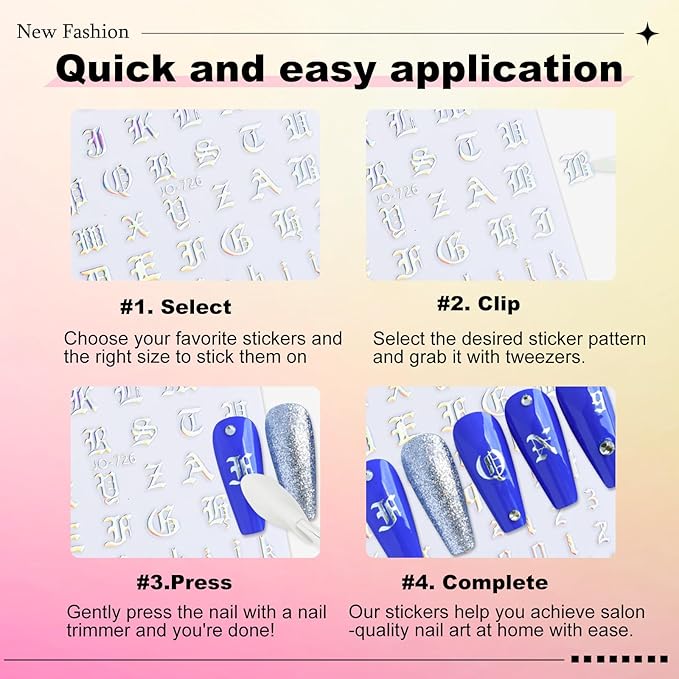 12 Sheets Aurora Nail Art Stickers Star Smiling Face Love Heart Nail Decals Self-Adhesive Pegatinas Uñas Glitter Holographic Nail Sticker for Women Girls Nail Art Design Decor Accessories 807-12