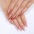 Rnker Press On Nails - Light red, Almond Top gel Nails with a Glossy Glaze Finish, 15 Sizes - 30 Nail Kit with Glue