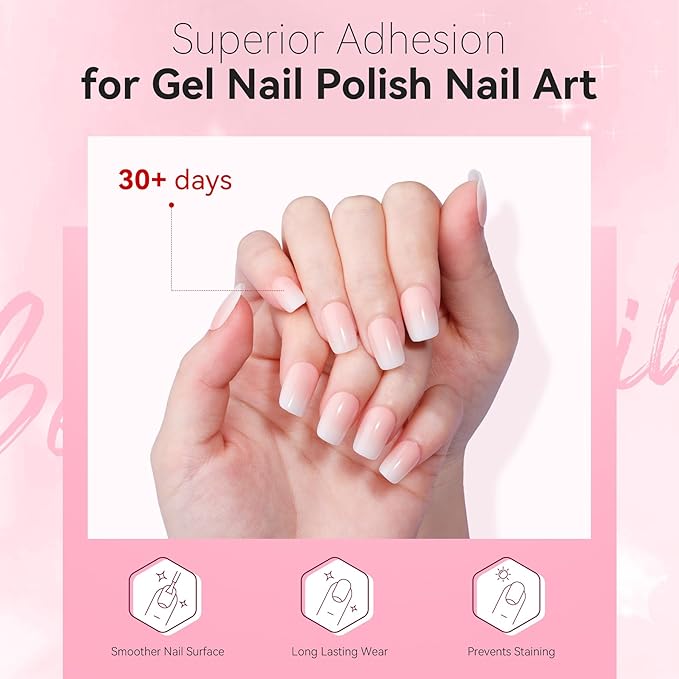Makartt Base Coat Nail Polish 15ml – Extra Strong, Long-Lasting Gel Base Coat & Nail Glue for Small Nail Charms, Press-On Nails, UV/LED Lamp Required, Clear Foundation for Salon & DIY Home Use