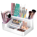 ANRUI Nail Drill Machine & Bits Storage Box, Plastic Nail desk organizer of 28 Holes Nail Drill Holder, Professional Nail Drill Grinding Bit Holder Box for Manicure tools - White